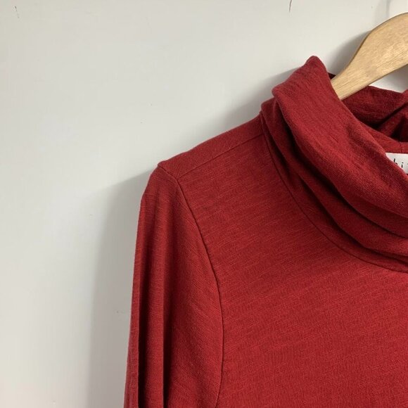 Habitat Women's Asymmetrical Button Cowl Neck Cotton‎ Long Sleeve Tunic Size M - Picture 3 of 12